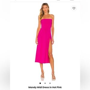 Amanda Uprichard Mandy Midi Dress Hot Pink Size Small